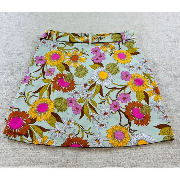 Spartina 449 Women's Small Linden Skirt Heyward's Rate Gerber Daisies - Picture 4 of 9